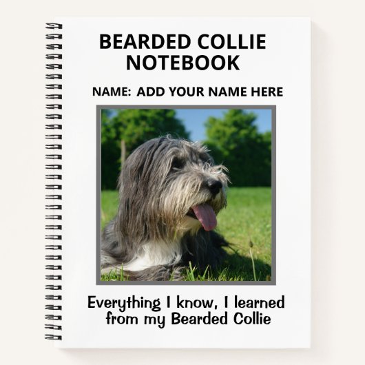 Bearded Collie Composition Notitieboek (Voorkant)