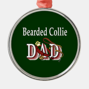 Bearded Collie Dad Metalen Ornament