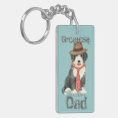 Bearded Collie Dad Sleutelhanger (Voorkant Links)