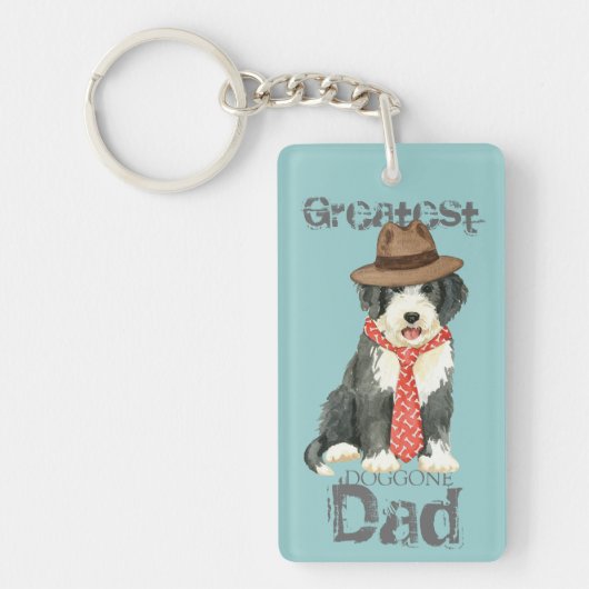Bearded Collie Dad Sleutelhanger (Voorkant)