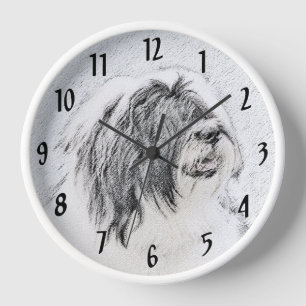 Bearded Collie Drawing - Cute Original Dog Art