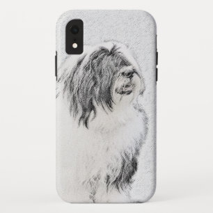 Bearded Collie Drawing - Cute Original Dog Art iPhone XR Hoesje