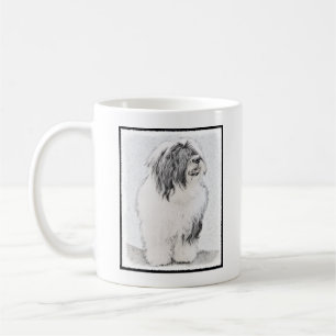 Bearded Collie Drawing - Cute Original Dog Art Koffiemok