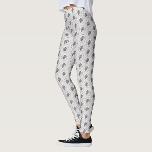 Bearded Collie Drawing - Cute Original Dog Art Leggings (Links)