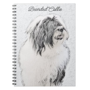 Bearded Collie Drawing - Cute Original Dog Art Notitieboek