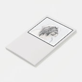 Bearded Collie Drawing - Cute Original Dog Art Post-it® Notes (Schuin)