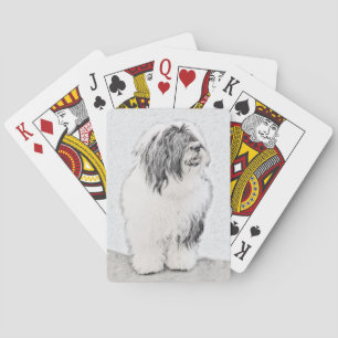 Bearded Collie Drawing - Cute Original Dog Art Speelkaarten
