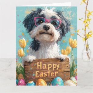 Bearded Collie Easter Eggs Kaart