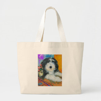 Bearded Collie Grote Tote Bag