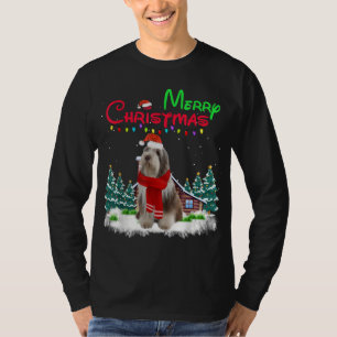 Bearded Collie Hond Licht Machtige Kerstboom XMA T-shirt