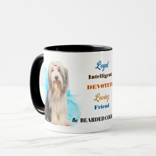 Bearded Collie Hond Trouwe Vriend Mok (Voorkant links)