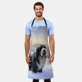 Bearded Collie Laat het sneeuwen Kerstmis Schort (Gedragen)