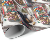 Bearded Collie met Botten van de Kersthond Cadeaupapier (Rol Hoek)