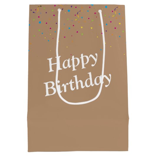 Bearded Collie met een tandenachtige glimlach Medium Cadeauzakje (Achterkant)