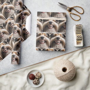 Bearded Collie met een Toothy grijns Cadeaupapier
