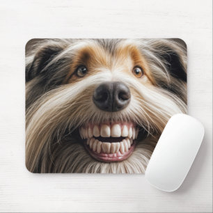 Bearded Collie met een Toothy grijns Muismat