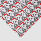 Bearded Collie met Santa Hat Kerstmis Patterned Tissuepapier (Detail)
