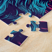 Bearded Collie met zonnebril op het strand Legpuzzel (Zijkant)