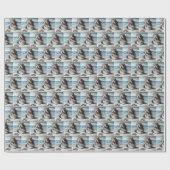 Bearded Collie Op de kust Cadeaupapier (Vlak)