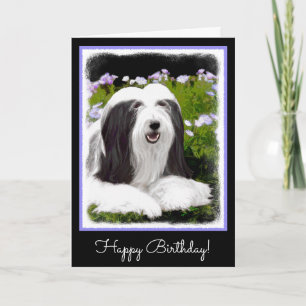 Bearded Collie Painting - Cute Original Dog Art Kaart
