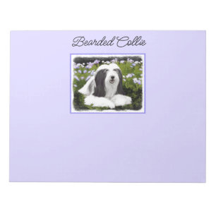 Bearded Collie Painting - Cute Original Dog Art Notitieblok
