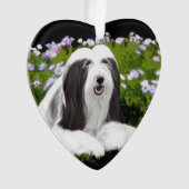 Bearded Collie Painting - Cute Original Dog Art Ornament (voorkant)