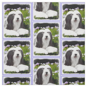 Bearded Collie Painting - Cute Original Dog Art Stof