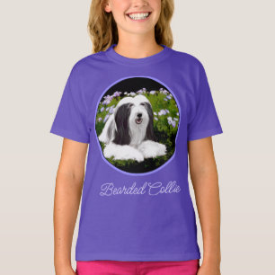 Bearded Collie Painting - Cute Original Dog Art T- T-shirt