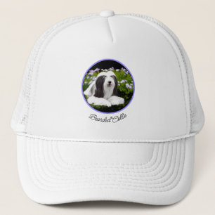 Bearded Collie Painting - Cute Original Dog Art Trucker Pet
