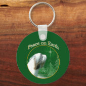 Bearded Collie Peace Sleutelhanger (Voorkant)