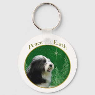 Bearded Collie Peace Sleutelhanger