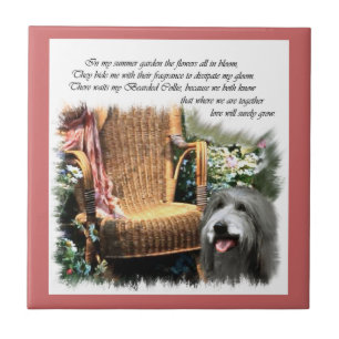 Bearded Collie Summer Garden Tegeltje