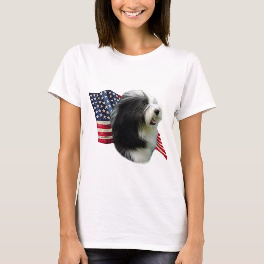 Bearded Collie Vlag T-shirt (Voorkant)