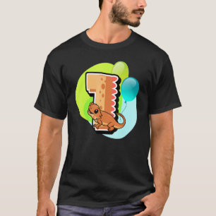 Bearded Dragon 1e Verjaardag Reptiel Dier Graphi T-shirt