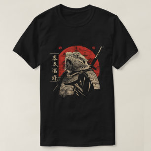 Bearded Dragon als Japanse samoerai T-shirt