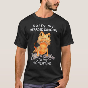 Bearded Dragon Beardie at mijn huiswerk Lizard Rep T-shirt