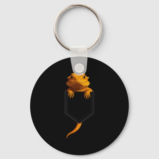 Bearded Dragon Cket Cute Exotic Lizard Reptile Pet Sleutelhanger (Voorkant)