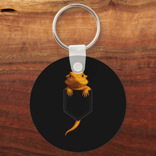 Bearded Dragon Cket Cute Exotic Lizard Reptile Pet Sleutelhanger (Voorkant)