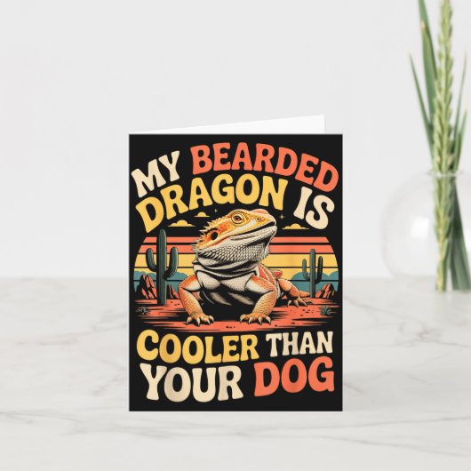 Bearded Dragon Cooler Reptile Animal Beardie Beard Kaart (Voorkant)