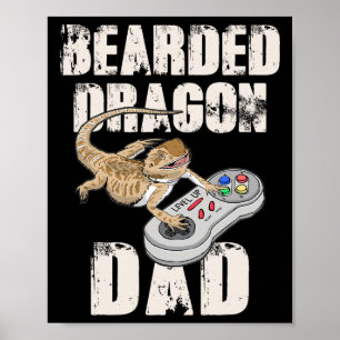 Bearded Dragon Dad Video Game Reptielen Pagona Gam Poster