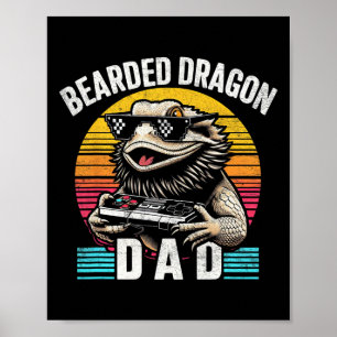 Bearded Dragon Dad Videospel Lizard Repti Poster