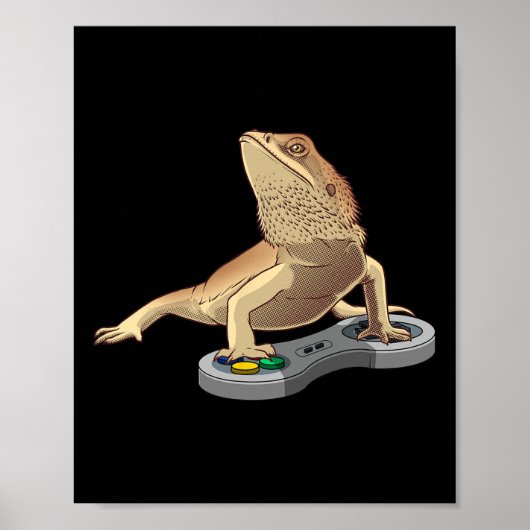 Bearded Dragon Design voor kinderen Pet Video Game Poster (Voorkant)