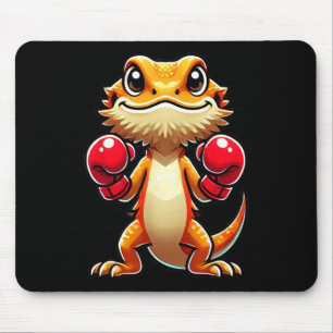 Bearded Dragon gekleed als een bokser Funny Boxing Muismat