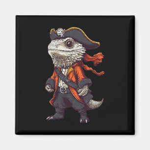 Bearded Dragon gekleed als een piraat grappig Hall Magneet