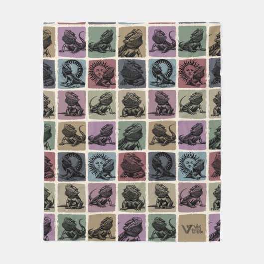 Bearded Dragon Gift Blanket, Gezellige Reptiel Lie Fleece Deken (Voorkant)