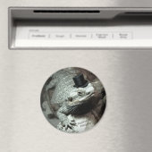 Bearded Dragon in een Top Hat Magnet Magneet (Insitu (Vaatwasser))