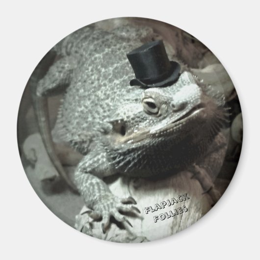 Bearded Dragon in een Top Hat Magnet Magneet (Voorkant)