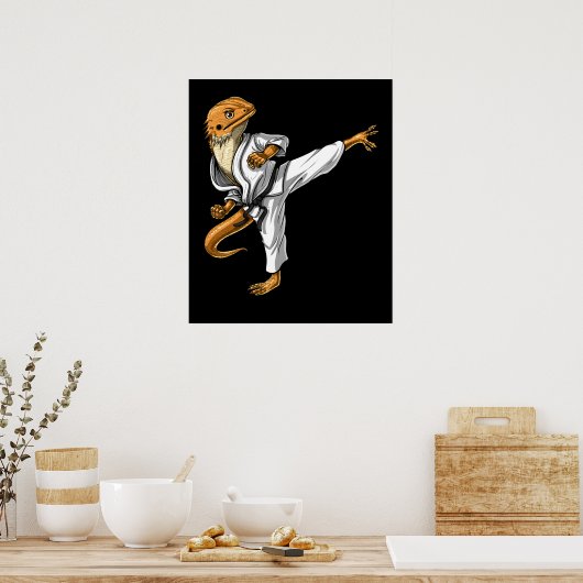 Bearded Dragon Karate Poster (Keuken)