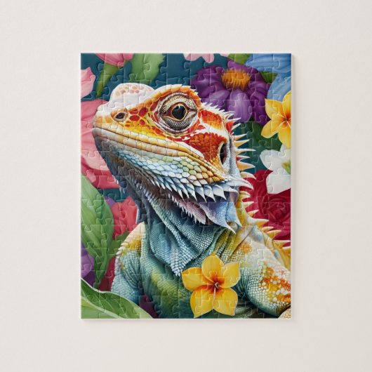 Bearded Dragon Lizard Family Pet Portrait Legpuzzel (Verticaal)