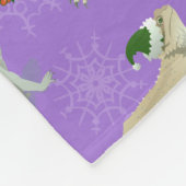 Bearded Dragon Morph Holiday Paars Fleece Deken (Hoek)